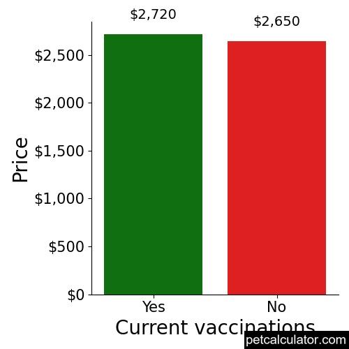 Price of Bernedoodle by Current vaccinations 