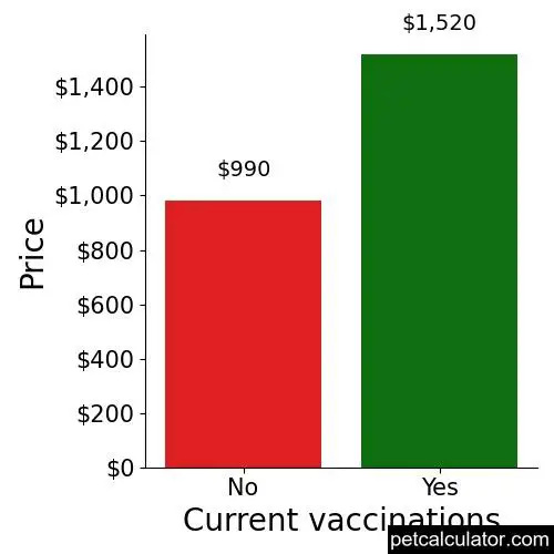 Price of Dutch Shepherd by Current vaccinations 