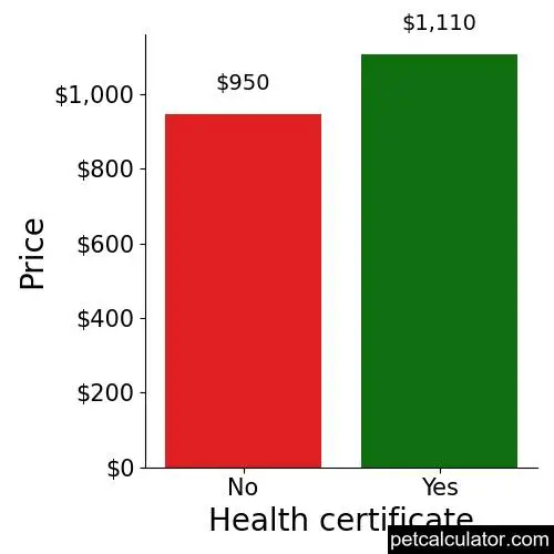 Price of English Setter by Health certificate 
