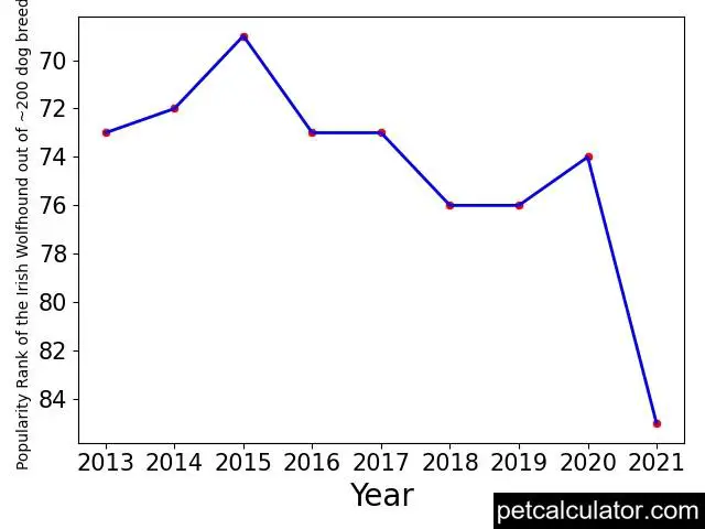 popularity of Irish Wolfhound over the years