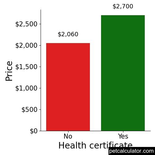 Price of Miniature Bull Terrier by Health certificate 