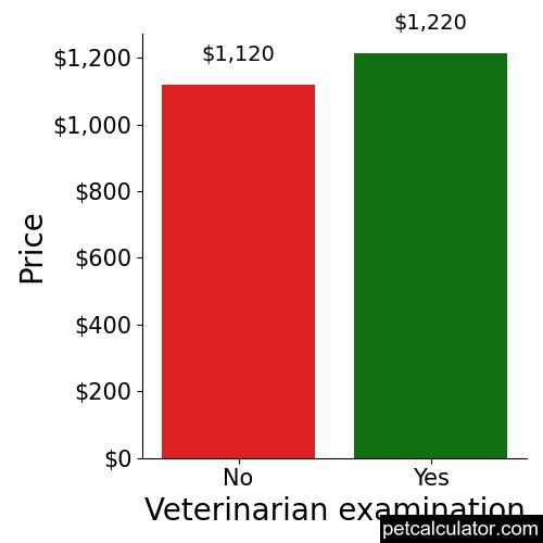 Price of Australian Shepherd by Veterinarian examination 