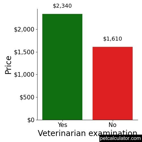 Price of Bullmastiff by Veterinarian examination 