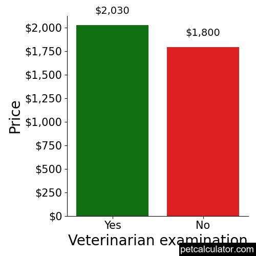 Price of Caucasian Shepherd Dog by Veterinarian examination 