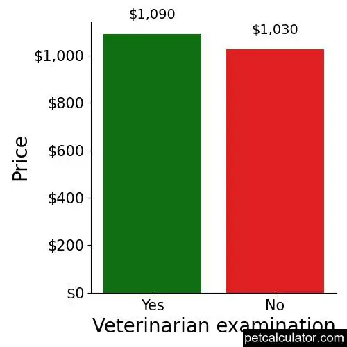 Price of Chesapeake Bay Retriever by Veterinarian examination 