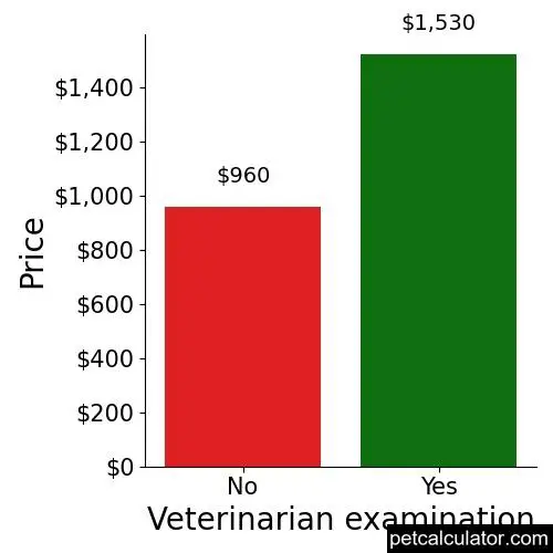 Price of Cockalier by Veterinarian examination 