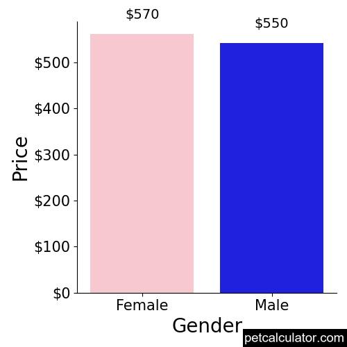 Price of American English Coonhound by Gender 