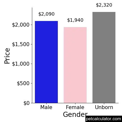 Price of Cane Corso by Gender 