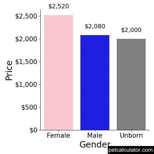 Price of Central Asian Shepherd Dog by Gender 