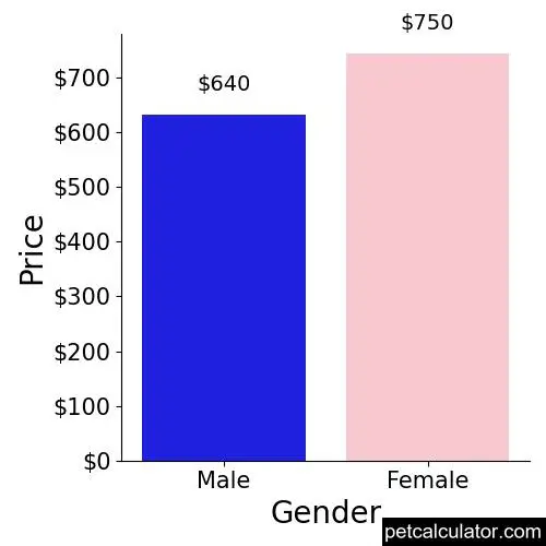 Price of English Shepherd by Gender 