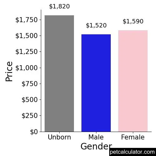 Price of Great Dane by Gender 