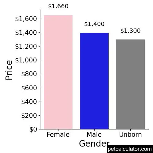 Price of Keeshond by Gender 