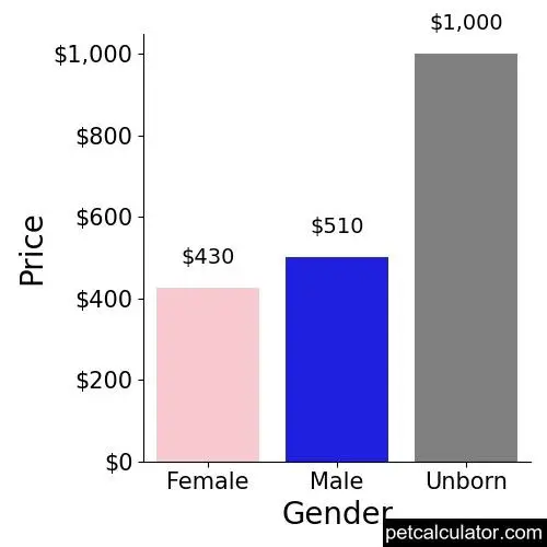Price of Mountain Cur by Gender 