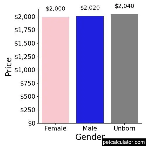 Price of Old English Sheepdog by Gender 