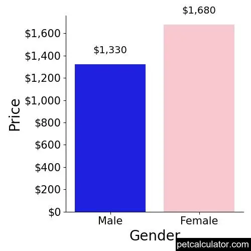 Price of Olde Boston Bulldogge by Gender 