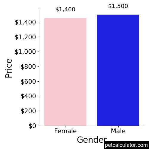 Price of Valley Bulldog by Gender 