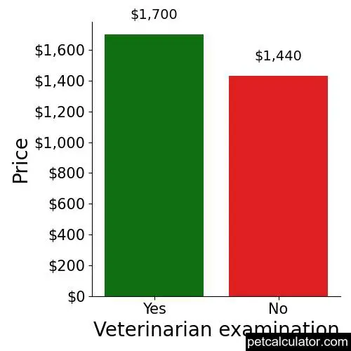 Price of Pug by Veterinarian examination 