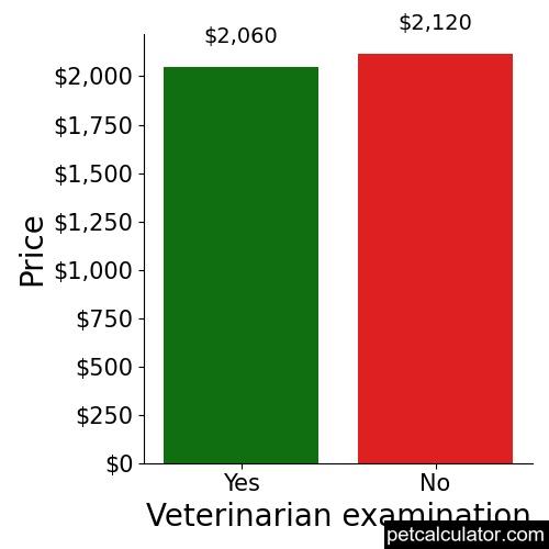 Price of West Highland White Terrier by Veterinarian examination 