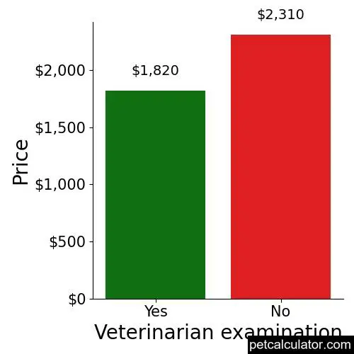 Price of Xoloitzcuintli by Veterinarian examination 