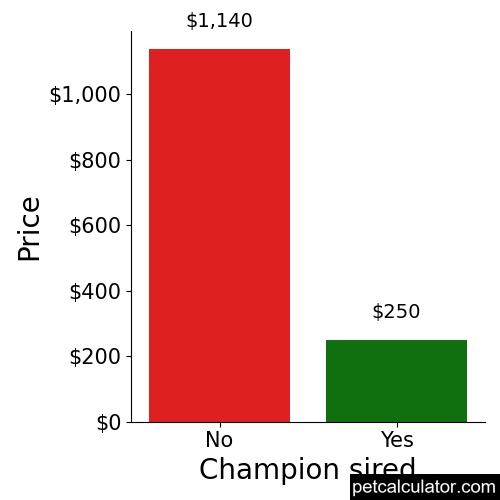 Price of Shiranian by Champion sired 