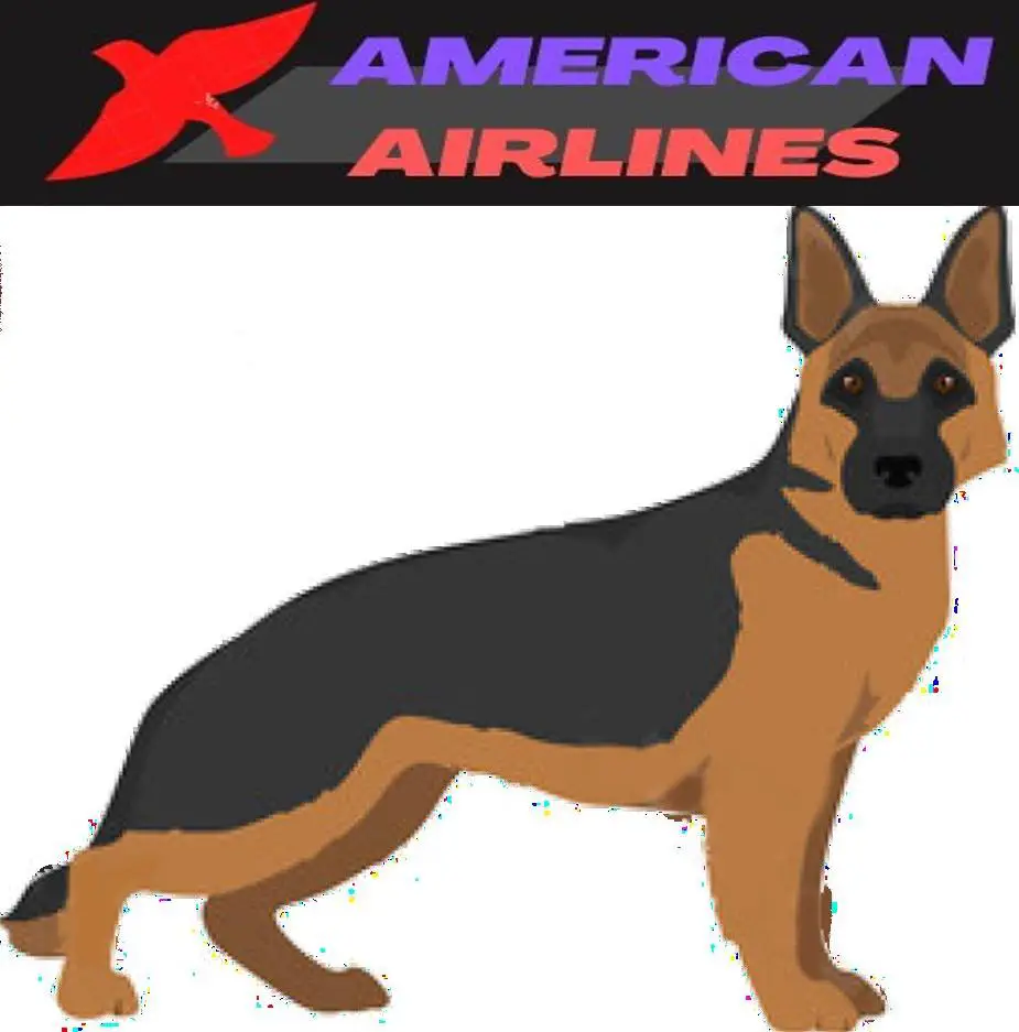 dog image and american Airlines Logo